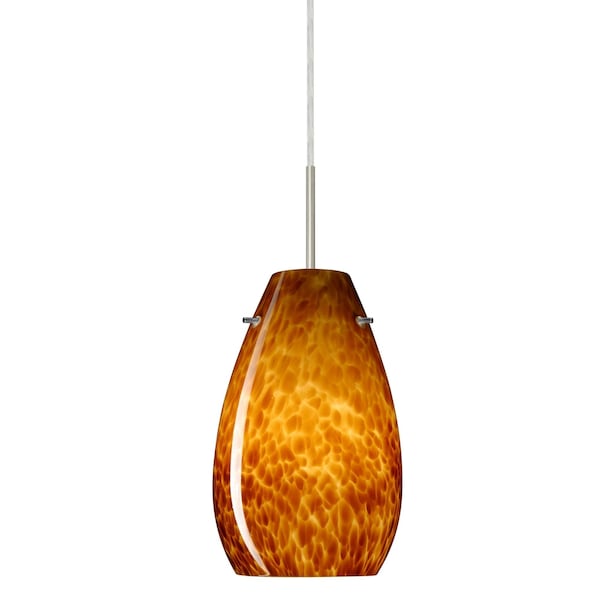 Besa Lighting Pera 9 Cord Pendant, Amber Cloud, Satin Nickel Finish, 1x9W LED 1JT-412618-LED-SN - main